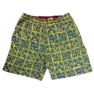 Men’s Chaps x Ralph Lauren Yellow and Blue Swim Trunks, Size Medium